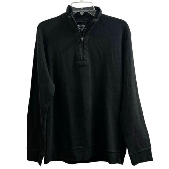 Nick(it) Quarter Zip Pullover Men’s Micro-rib Ribbed Black Sweater Medium EUC - Picture 1 of 7